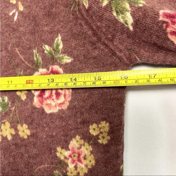 Laura Ashley Cardigan Sz S Angora Wool Rose Print Button Up Vtg Cottagecore EUC - Picture 11 of 15